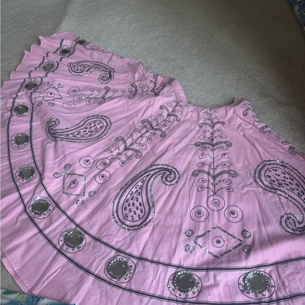 Pink Embroidered Women's Skirt